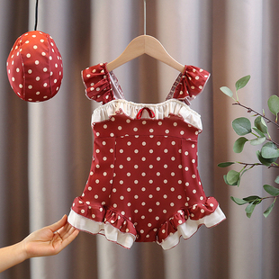 甜美小女孩速干游泳装 夏季 儿童连体度假泳衣新款 气质女童泳衣夏装