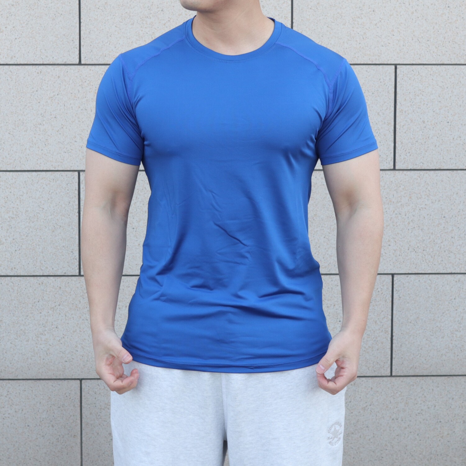 新款紧身衣男运动弹力速干吸汗透气短袖健身跑步训练t恤教练工服