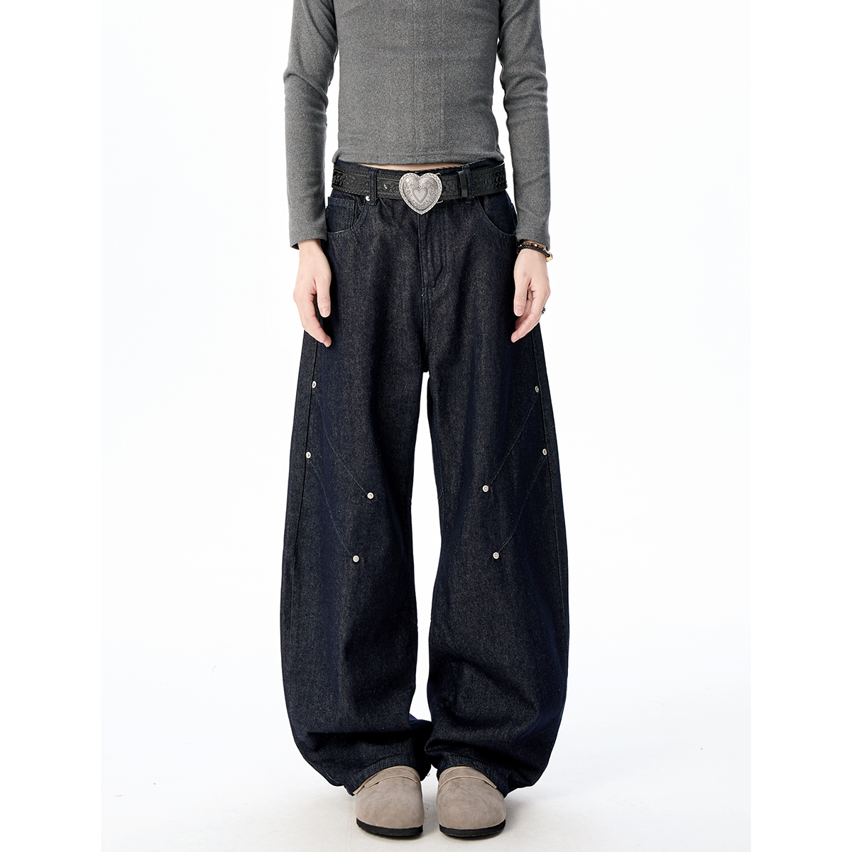 YORKZOOM美式高街弯刀牛仔裤