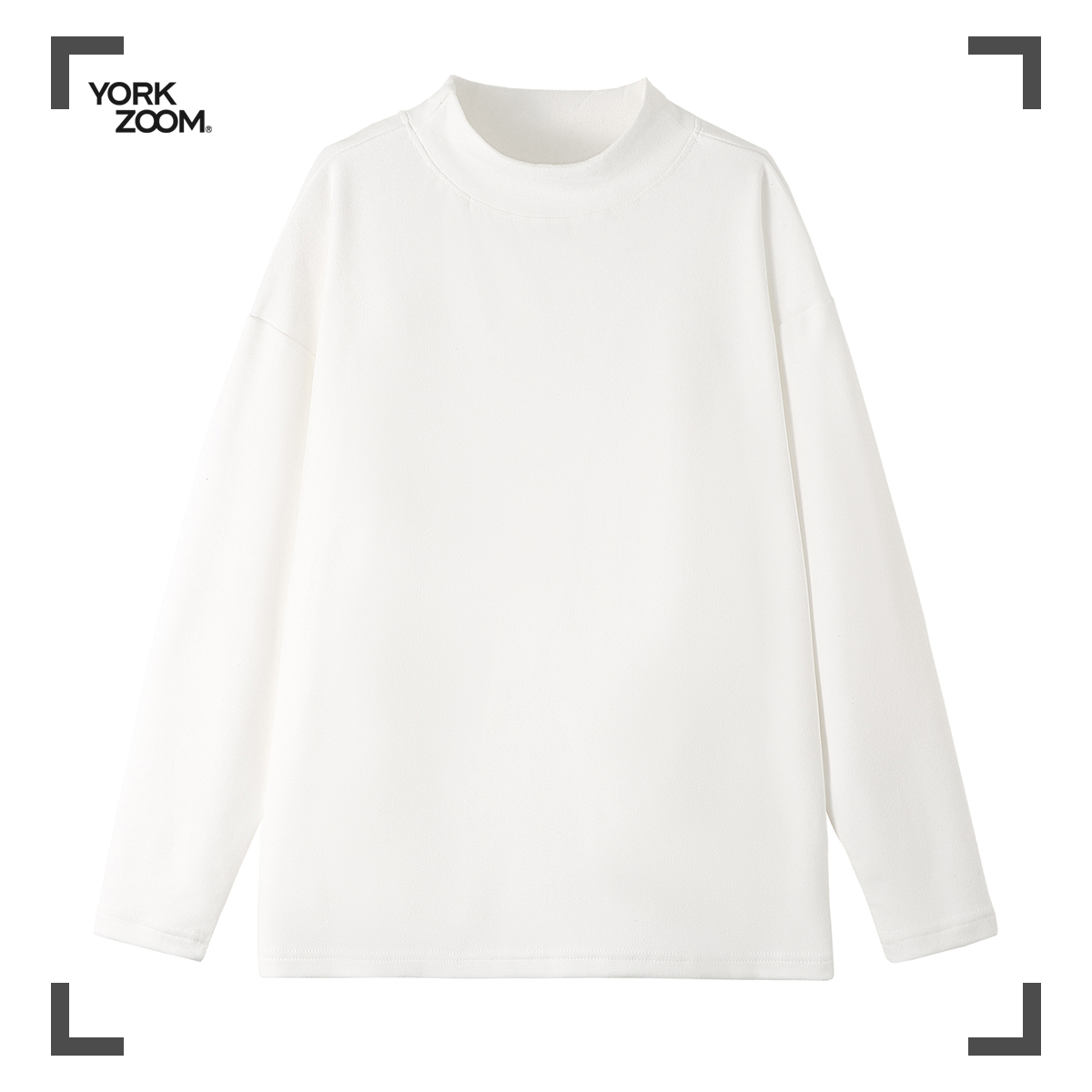 York Zoom秋冬圆领保暖加厚德绒打底长袖T恤黑色纯色基础百搭