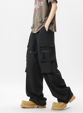 York Zoom夏季新款轻薄透气工装拉链大口袋休闲裤长裤阔腿宽松