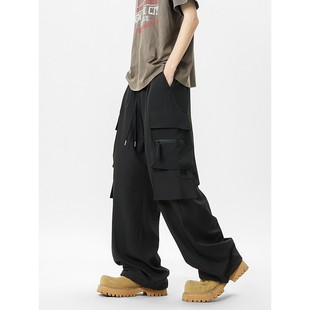 York Zoom夏季新款轻薄透气工装拉链大口袋休闲裤长裤阔腿宽松