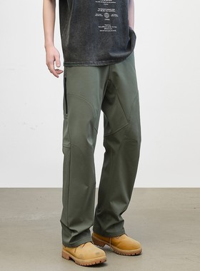 York Zoom新品美式鸟裤弯刀软壳户外拉链解构冲锋裤休闲裤百搭潮