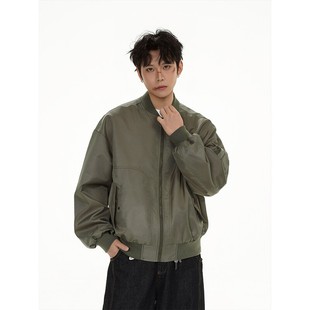 宽松潮 York Zoom春季 新品 百搭基础拉链棒球领夹克外套飞行服短款