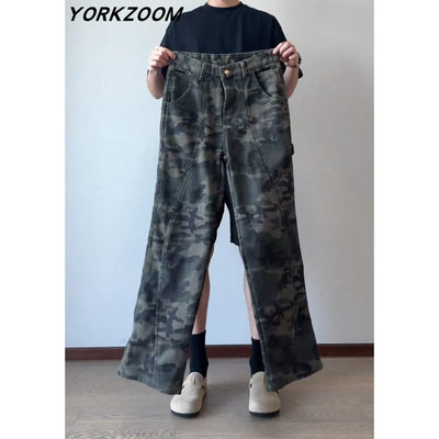 YORKZOOM美式复古迷彩工装裤男潮
