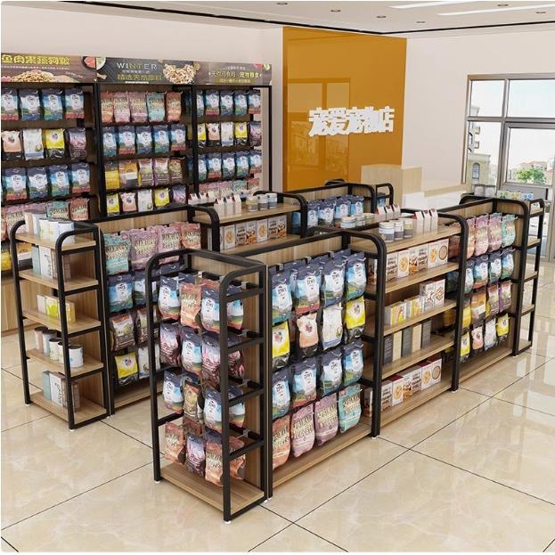 中岛展示柜超市货架零食饰品挂钩架手机配件展架中岛架双面展示架