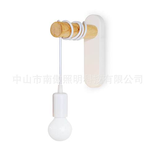 热销款木艺壁灯个性创意卧室客厅过道灯现简约欧美风铁艺壁灯