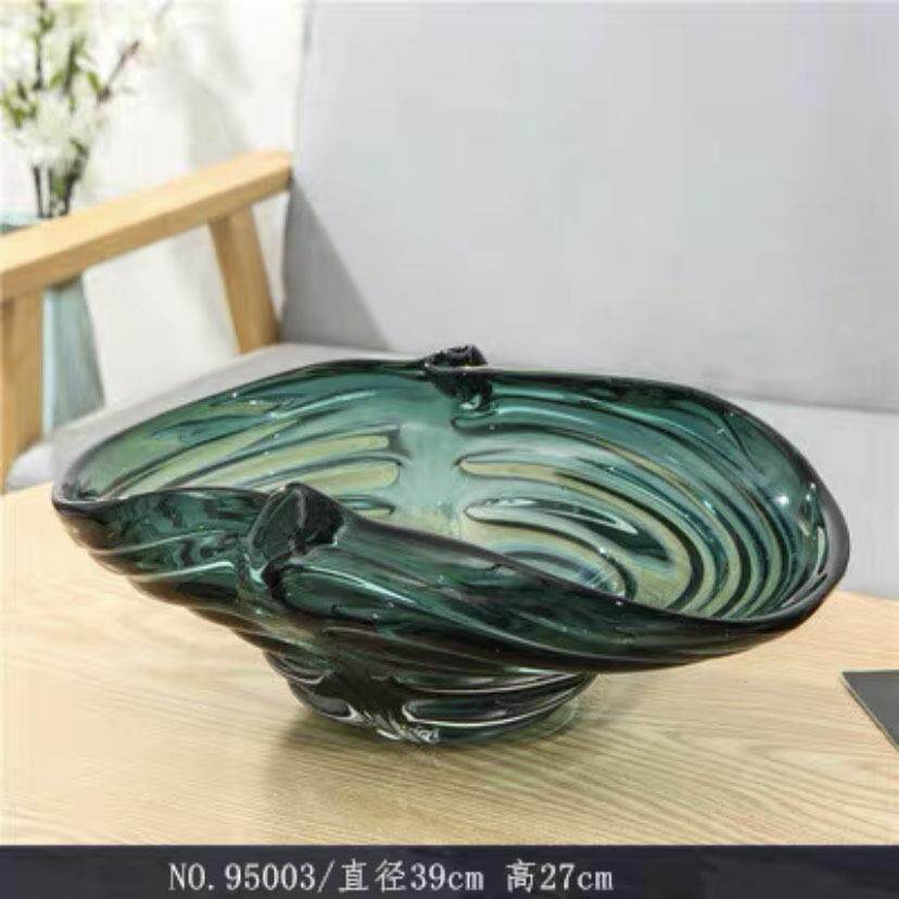 艺术果盘玻璃创意果盘轻奢餐桌摆件设计师家用客厅茶几零食水果盘