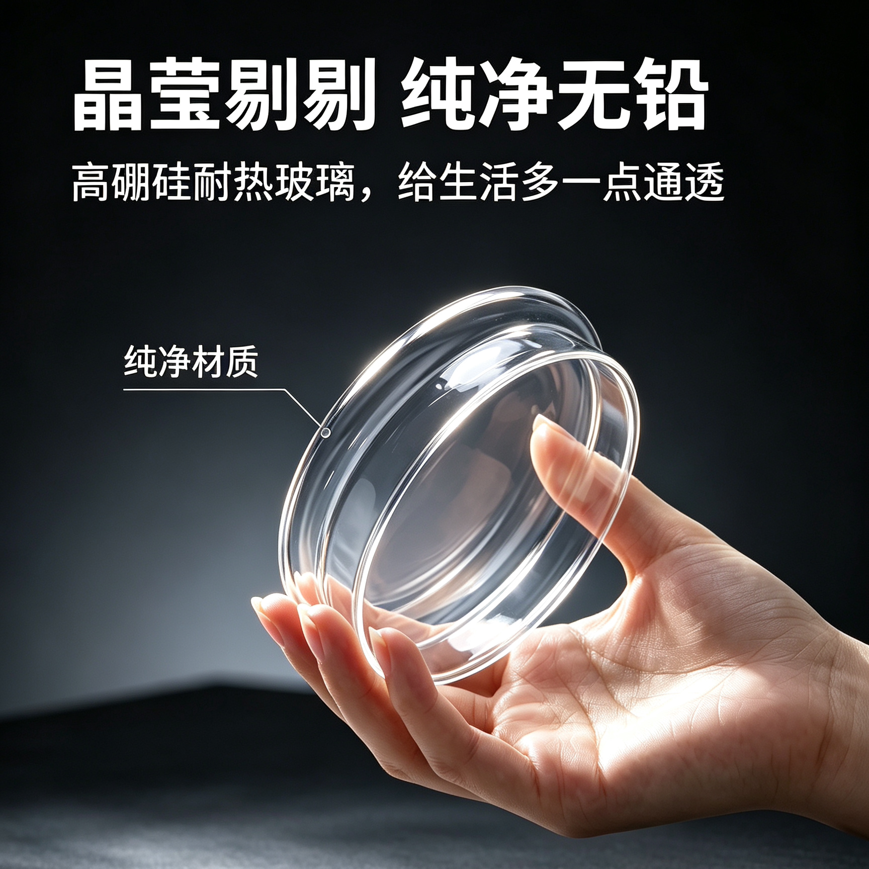 透明高硼硅玻璃圆形防漏杯盖
