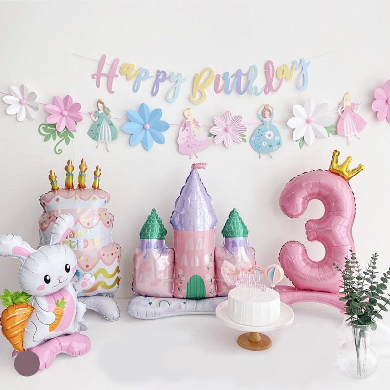 马卡龙生日快乐拉旗装饰happybirthday拉花横幅场景布置氛围道具