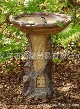 跨境外贸款小鸟喝水摆饰摆件花园园艺工艺品BirdBath