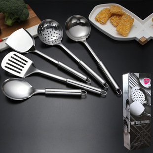 烹饪汤勺漏勺锅铲五件套厨房用品电器礼品 厂家不锈钢厨具套装
