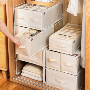 衣服收纳拉篮衣柜里面的分层抽屉式抽拉隔板内衣衣物分格整理