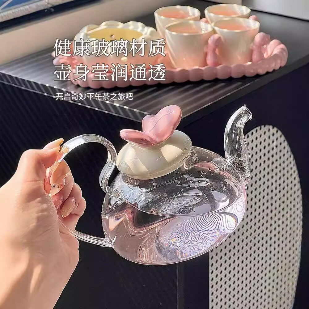 送礼花茶壶套装家用商用餐厅感高颜值蜡烛加热花茶壶杯子