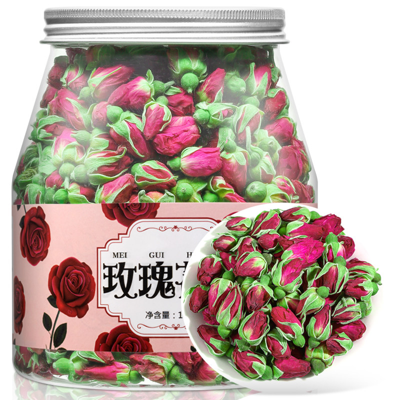 山东平阴重瓣玫瑰花茶泡水喝的女人花草茶茶叶食用玫瑰罐装100g