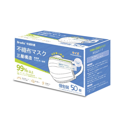 brodio15MM宽耳带口罩99%过滤