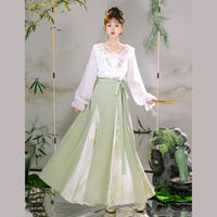 Mi Jin Hanfu Women's [Qingyu] Chinese-style embroidered top improved Sanjian skirt Daily New Chinese-style set thumbnail 5