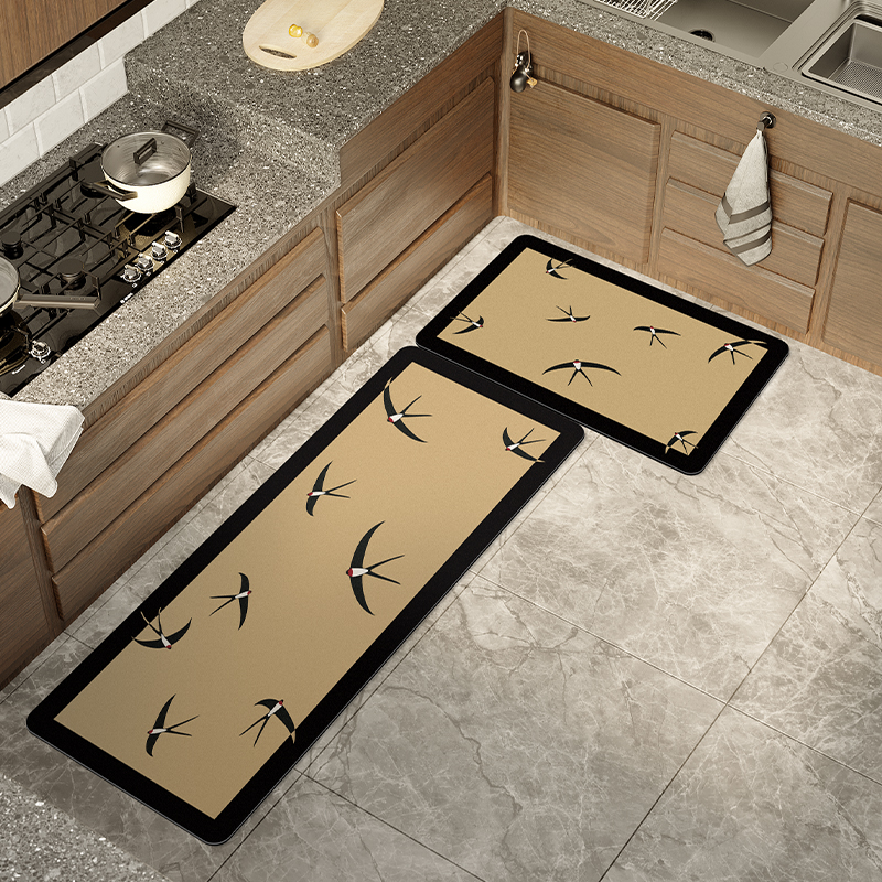 一拾一侘寂风厨房地垫吸水防滑