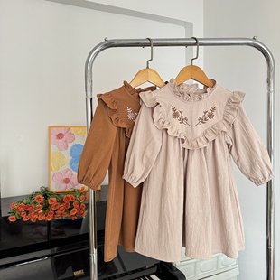 ins韩系女童连衣裙春秋装2026新款洋气宽松森系裙子母女装公主裙