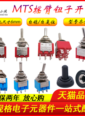 MTS微小型拨动摇臂开关钮子扭子开关101/202 二/三档 自锁/自复位
