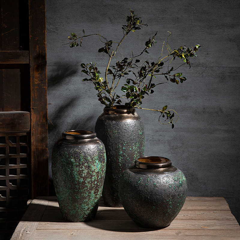 景德镇手工陶瓷大花瓶干花陶罐酒店民宿装饰品客厅玄关电视柜摆件,家居饰品,花瓶,淘宝优惠券,粉丝福利购,淘宝优惠卷