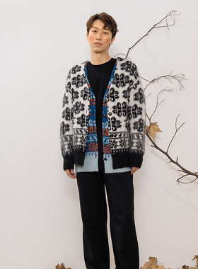 Gentle Forest【彝】男女同款马海毛彝纹样提花针织开衫