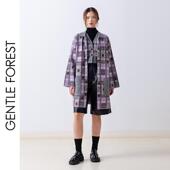 Forest 彝 彝纹样撞色翻领落肩袖 Gentle 针织开衫