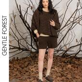 Gentle 套头毛衣 重磅牦牛绒扳针提花圆领长袖 Forest 不染