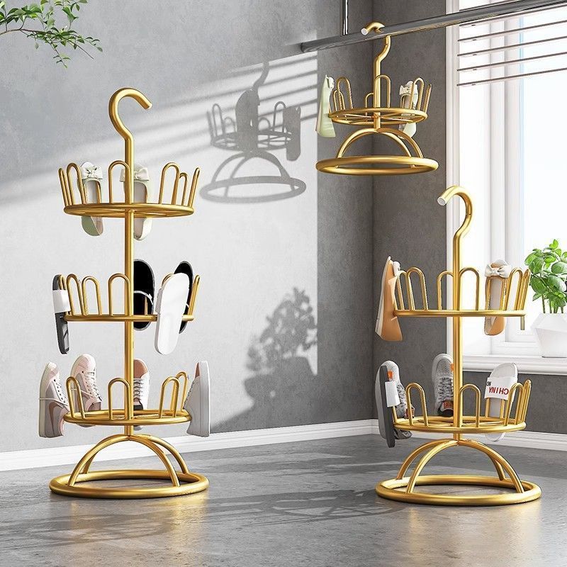 晾鞋架室外阳台家用多功能带接水盘晒鞋挂架简易置地沥水晾鞋架子