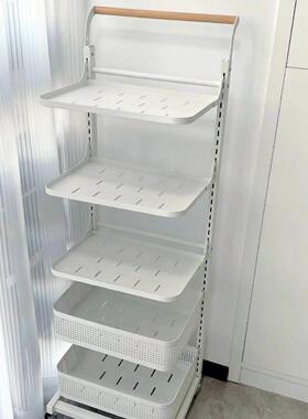 厨房置物架家用多功能调料果蔬手推车储物架多层落地收纳架子
