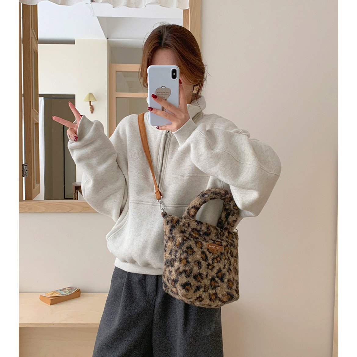 韩版复古秋冬时尚豹纹小包