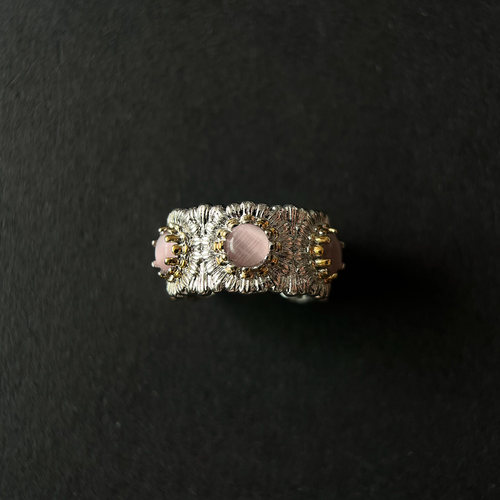 纯银重工雏菊戒指女小众设计复古