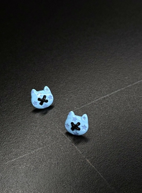 猫咪耳钉女款小众搞怪甜酷风个性