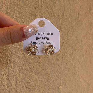 清冷感仿茶色水晶方块烟花耳钉2025新款 小众独特绝美气质耳环 爆款