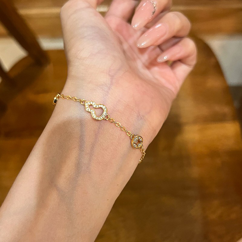 金色葫芦铜钱手链女轻奢小众精致