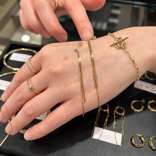 S925纯银极细长款 蛇骨链流苏耳环女生轻奢高级感小众独特气质耳坠