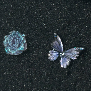 超仙蓝色星辰蝴蝶玫瑰耳钉2025新款 高级感轻奢百搭海边耳环女 爆款