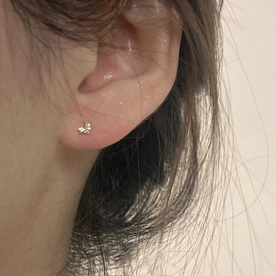 韩系仿闪钻小鼻嘎耳钉女轻奢高级感小众独特气质耳饰2026新款 爆款