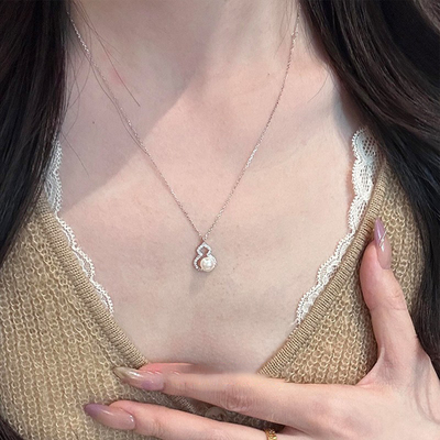 满钻葫芦珍珠项链女款高级感轻奢