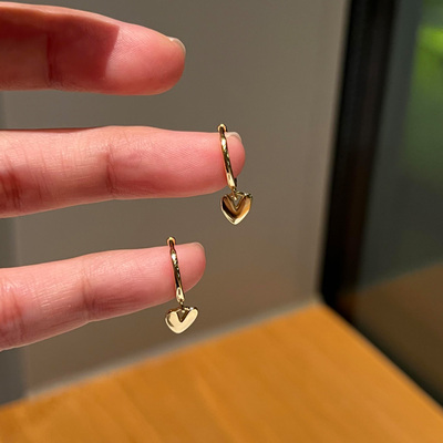 金色爱心耳环2026新款爆款高级感