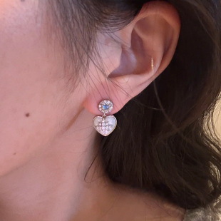 S925银爆闪星芒贝母耳钉女小众设计感耳坠独特漂亮耳环高级感轻奢