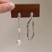 不对称几何仿珍珠流苏耳环2026新款 高级感耳钉女小众设计独特 爆款