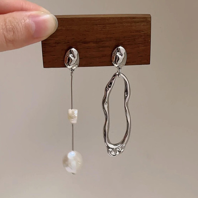 几何珍珠流苏耳环2025新款高级感