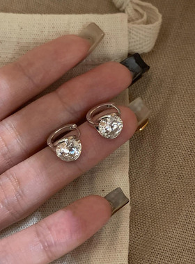 爆闪仿单钻耳扣简约小众设计气质百搭耳环2025新款爆款高级感耳饰