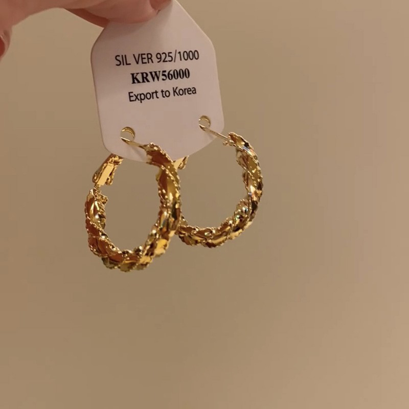 金属感扭曲圈圈耳环2025新款爆款