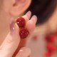 红豆耳环2026新款 轻奢高级感小众独特耳扣气质红色过年耳饰女 爆款