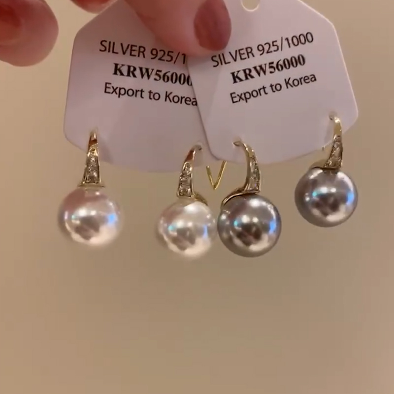 小众独特设计高级珍珠高跟鞋耳环