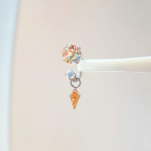 仿烟花闪钻马蹄环耳钉2025新款 高级感轻奢小众独特气质耳环女 爆款