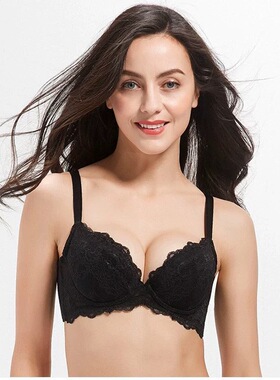 D41-黛-大胸显小薄款收副乳有钢圈调整型文胸-E002007