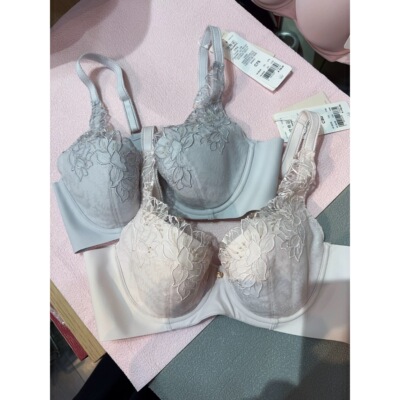 D63-黛-高端Florale刺绣蕾丝薄款有钢圈收副乳文胸内衣-16-9038
